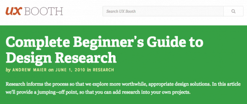 Beginner's Guide to Design Research - UX Booth