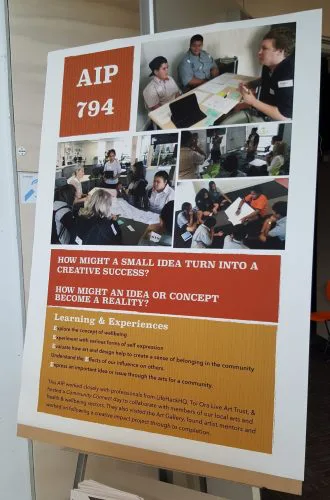 Photo of a poster used at one of the wellbeing design days with Ormiston Junior College